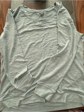 Black bow Roxy Sage Green Lightweight Long Sleeve Top